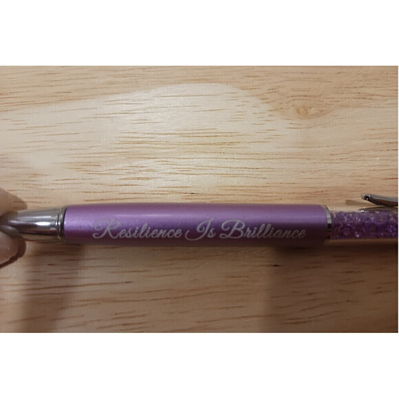 Hand Engraved Quote Pen In Light Purple - Picture 5 of 6